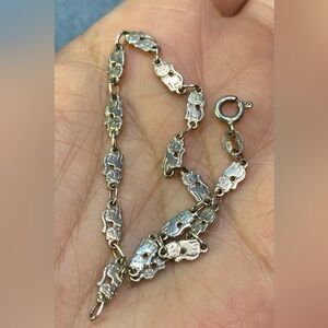 Sterling silver cats dainty bracelet